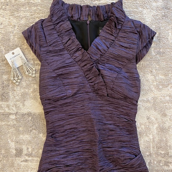 Xscape Dresses & Skirts - Classy Collared Eggplant Dress